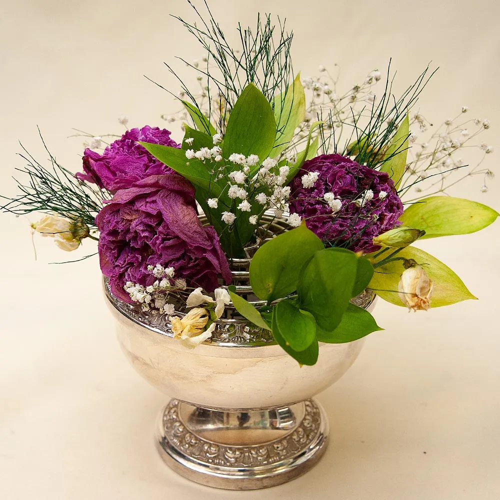 Антикварная Ваза для розовых бутонов «Rose Bowl», Silverplate, SHEFFIELD Англия - первая половина ХХ века.