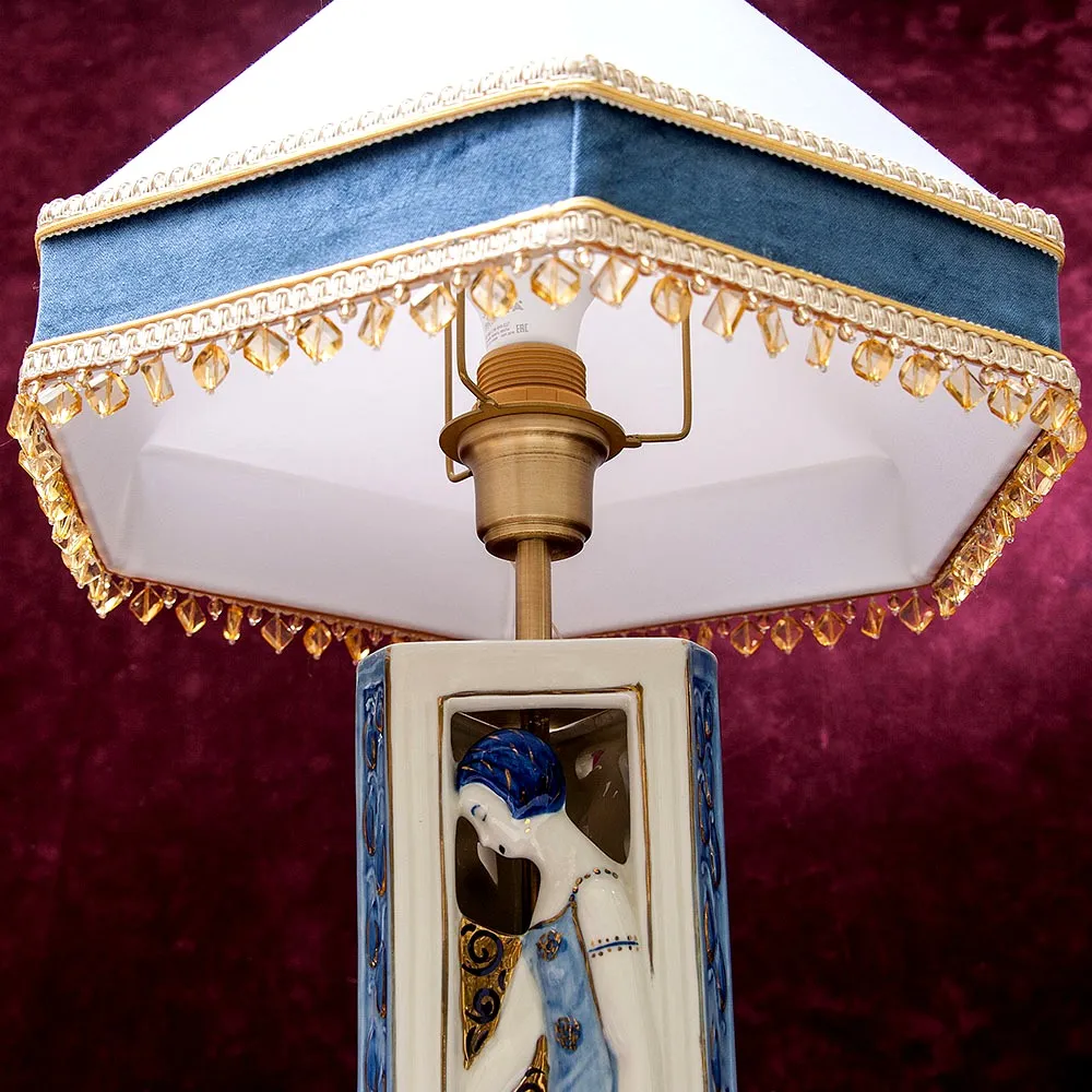 Настольная Электрическая Лампа - Светильник «Три Грации» АРТ-Деко Бельгия - 60гг.