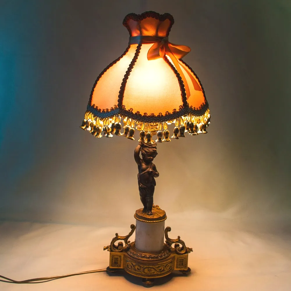Винтажная Настольная Электрическая Лампа - Светильник «Путти - Ангелочек» Франция.