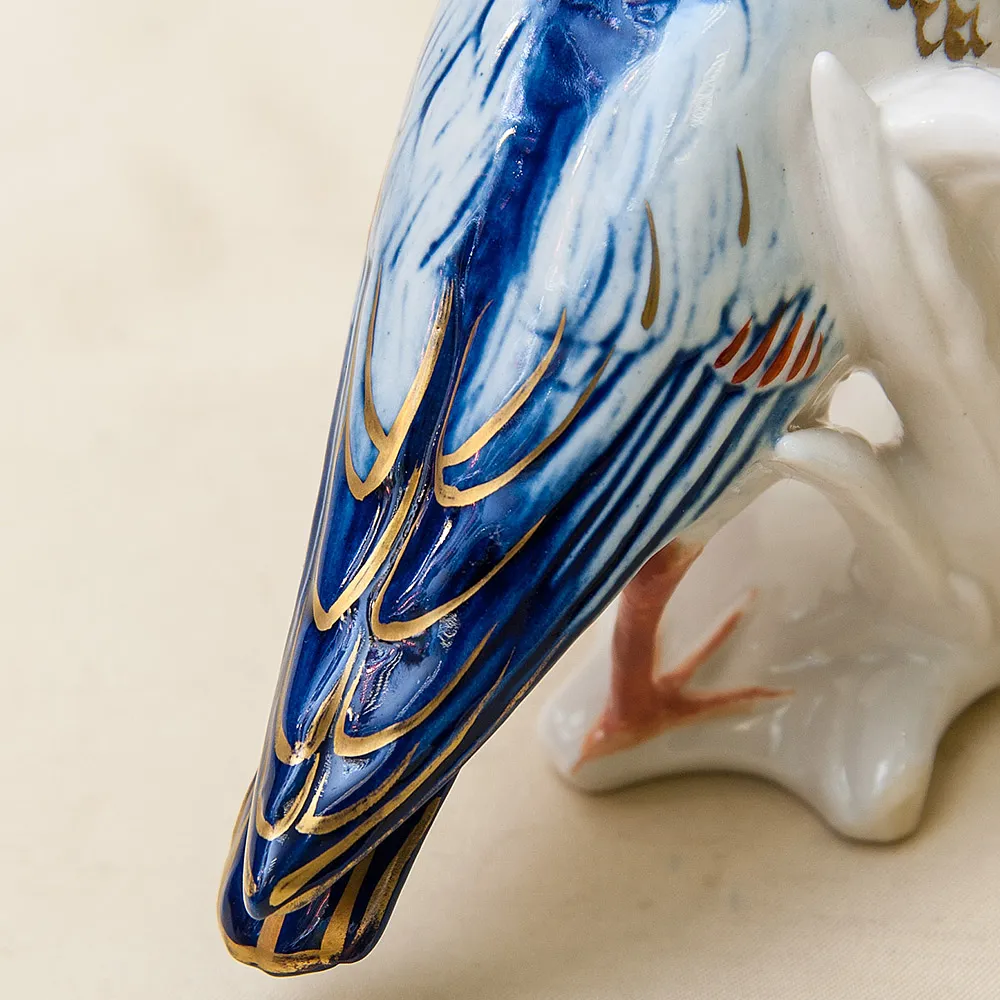 Птица - Фарфоровая статуэтка «Голубой Чибис», Карл Энс / Karl Ens,  Германия, 50-е годы ХХ века.