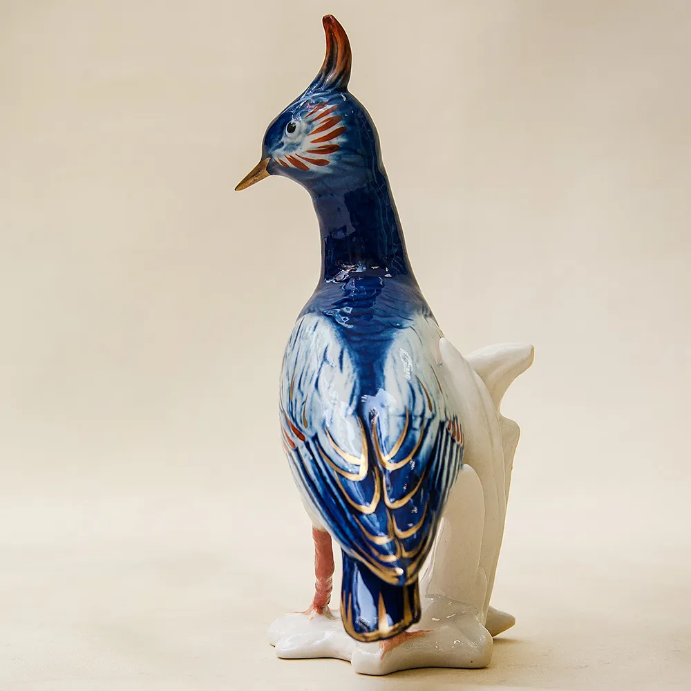 Птица - Фарфоровая статуэтка «Голубой Чибис», Карл Энс / Karl Ens,  Германия, 50-е годы ХХ века.