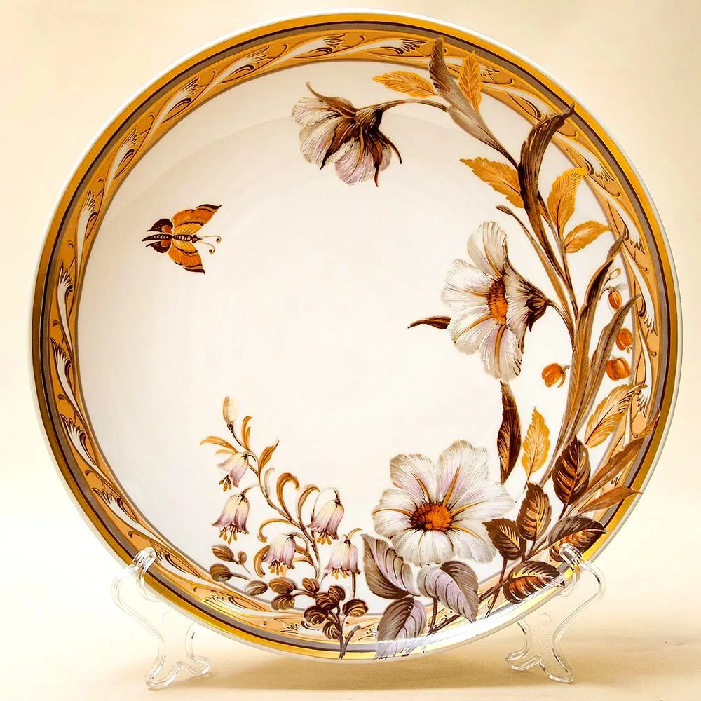 Большое Коллекционное Блюдо - Тарелка «Цветение Лета» Фарфор KAISER Германия.