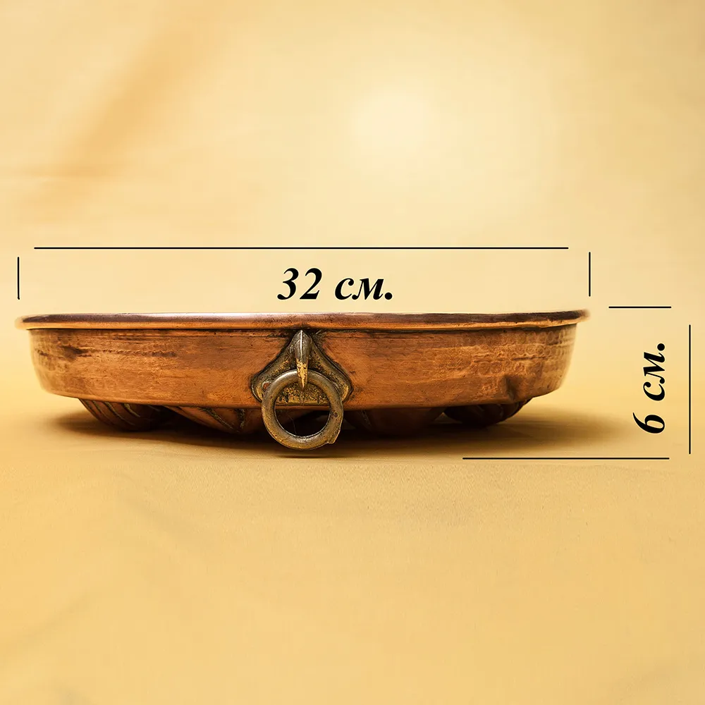 Большая Медная Форма для выпечки без ручки, D-32 см. Франция, начало ХХ века!