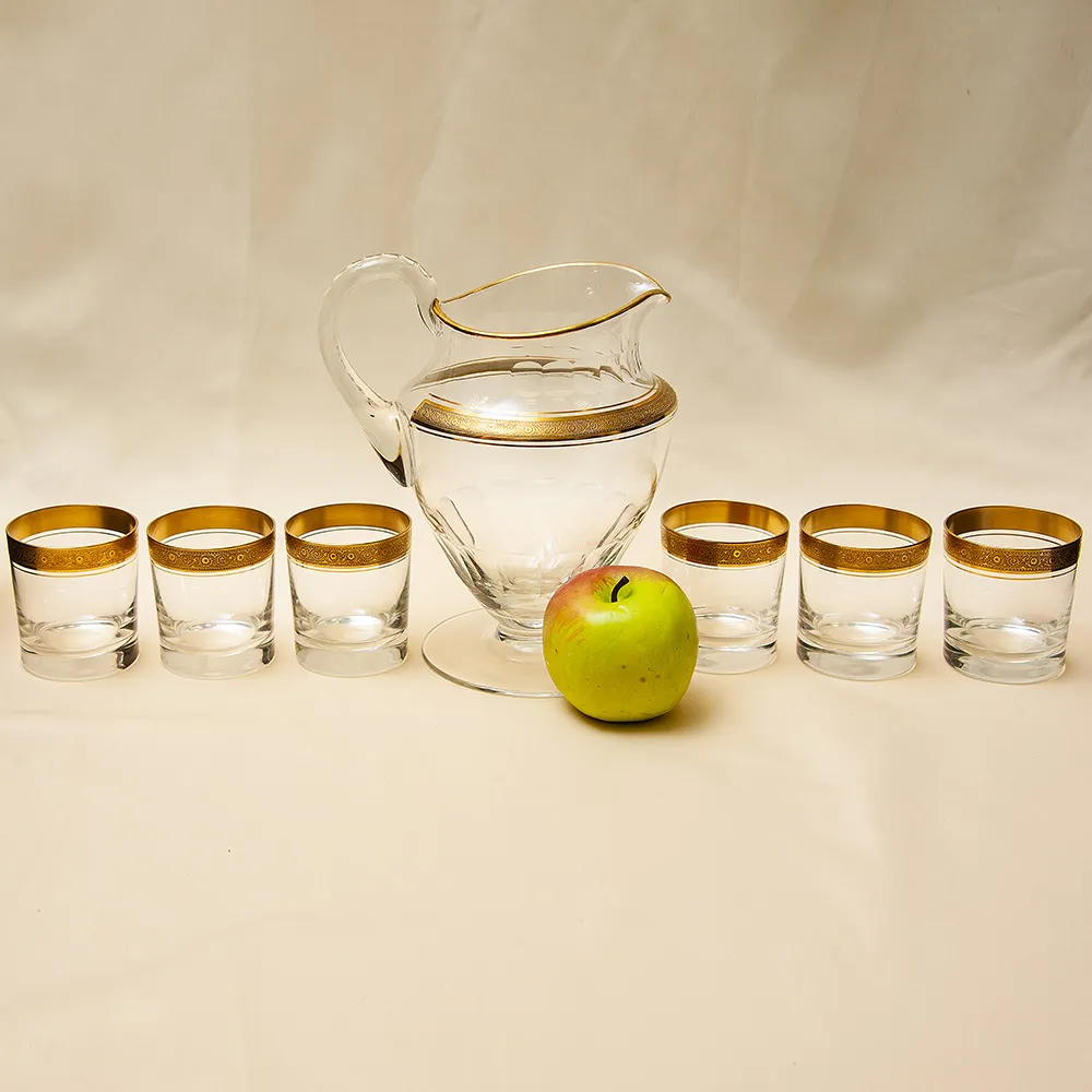 Набор для напитков из 6-и хрустальных стаканов и кувшина «Concorde», Theresienthal Германия, 50 гг.