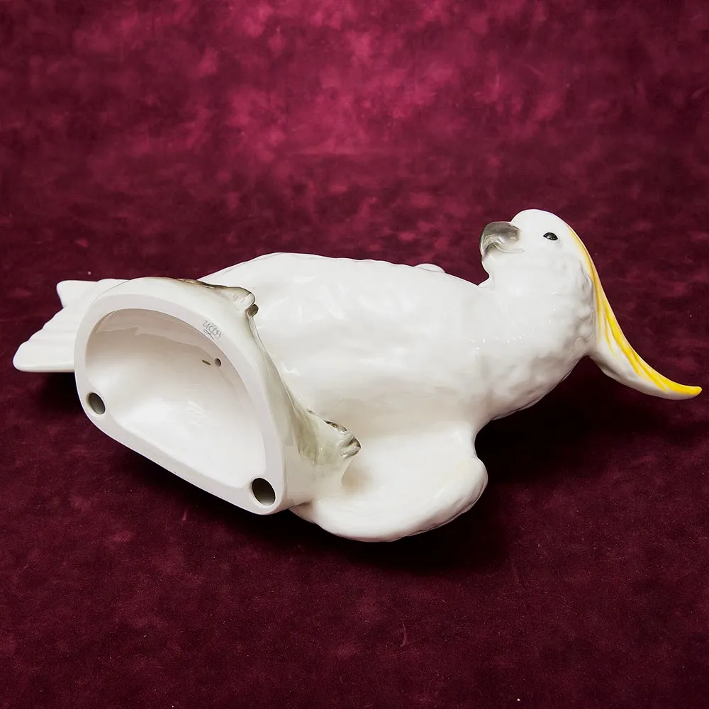 Большая Статуэтка Птица - Попугай - Какаду Желтохохлый, фарфор ИФЗ, Россия.