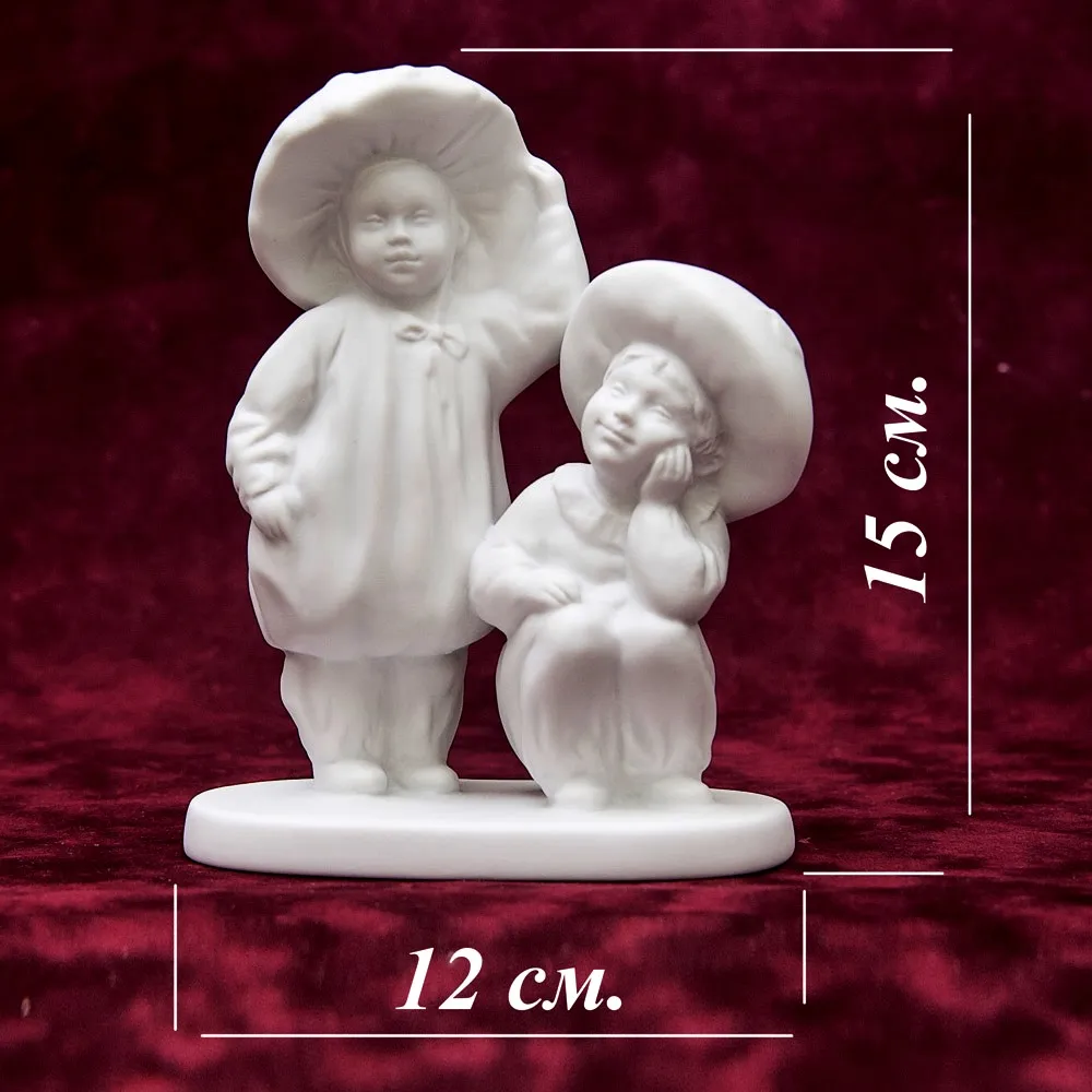 Коллекционная Авторская Статуэтка «Грибочки» из серии «Детский Утренник», фарфор ИФЗ, Россия.