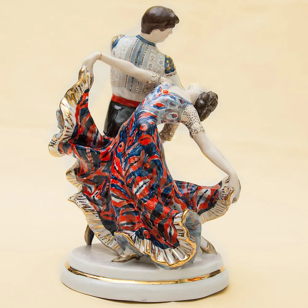 Редкость! Авторская Фарфоровая статуэтка «Испанский танец», СССР ЛЗФИ, 1967 - 1983 годы. 