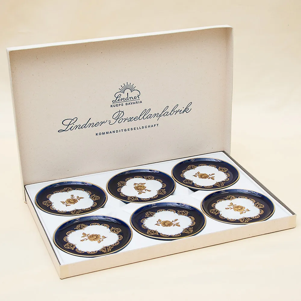 Набор Подставочных Тарелочек «Золотой Букет» Фарфор LINDNER Kups Германия D - 10 см.