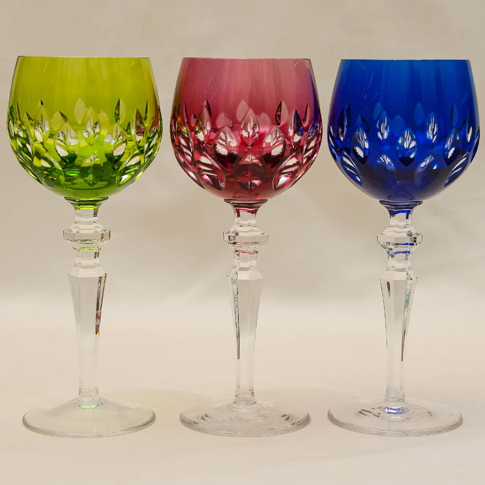 Шесть Бокалов из Цветного Хрусталя «ATLANTIC», Katharinen Hutte Германия, 60 -е годы ХХ века.