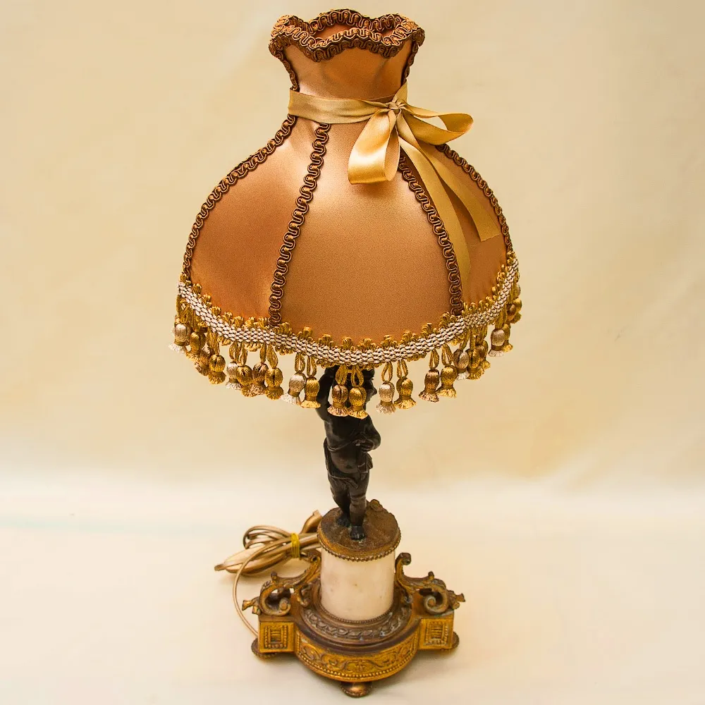 Винтажная Настольная Электрическая Лампа - Светильник «Путти - Ангелочек» Франция.