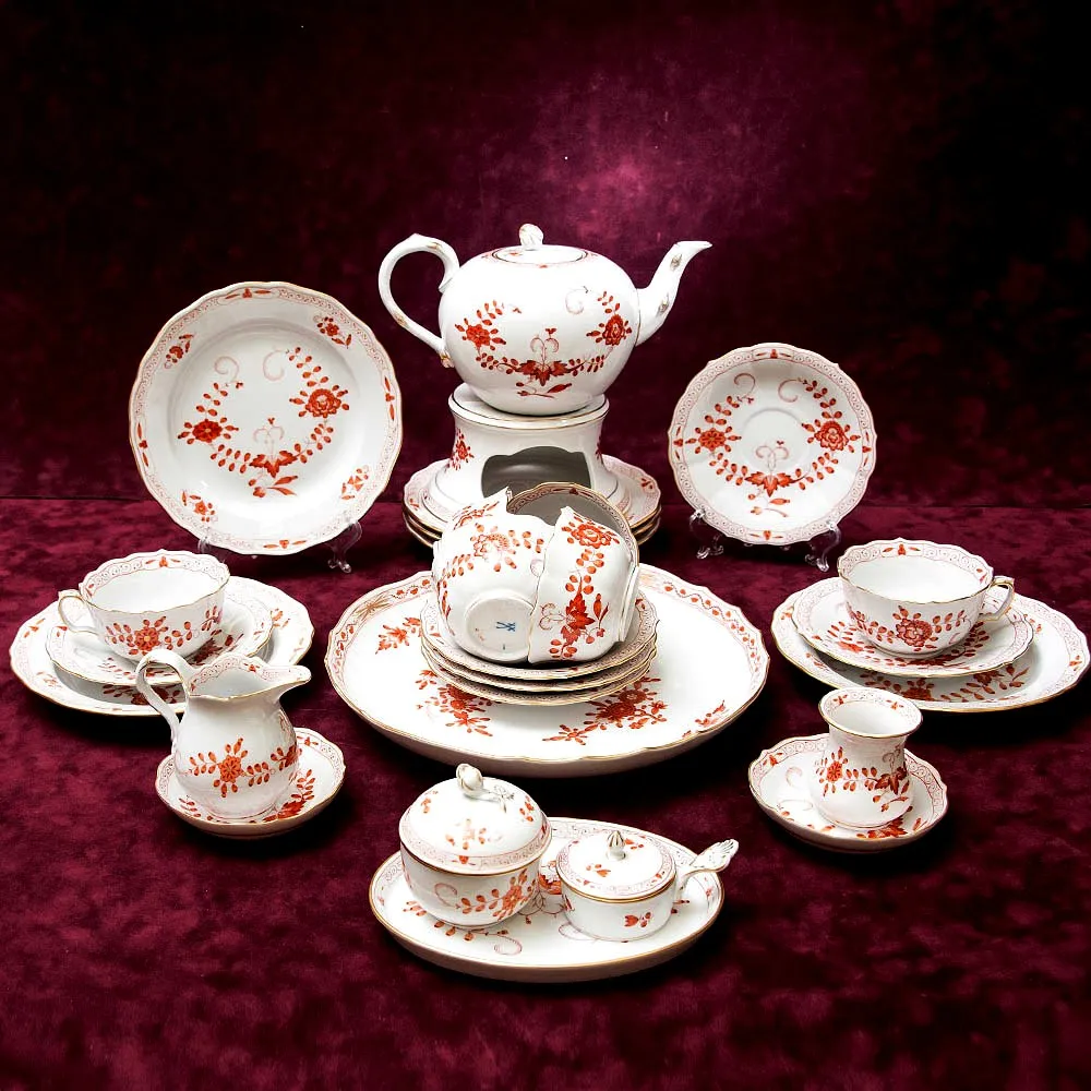 Чайный Сервиз «Индийский цветок» на 6-ть персон Фарфор MEISSEN / МЕЙСЕН Германия.