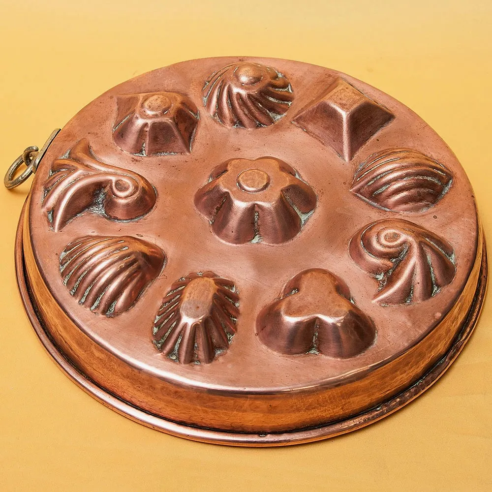 Большая Медная Форма для выпечки без ручки, D-32 см. Франция, начало ХХ века!