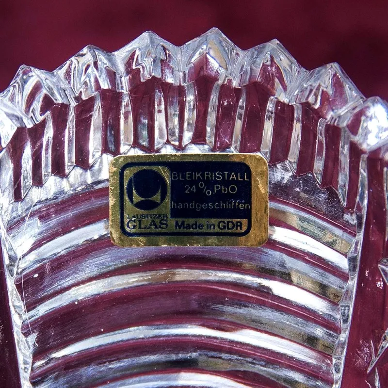 Конфетница - Ваза «Лодочка» Хрусталь, LAUSITZER GLASWERKE, Германия 60-е гг.