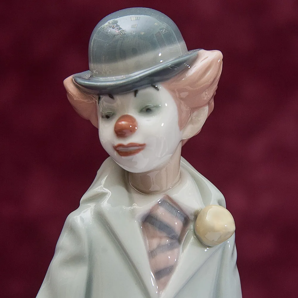 Фарфоровая статуэтка «Клоун со скрипкой» Lladro, Испания - 1987 год.