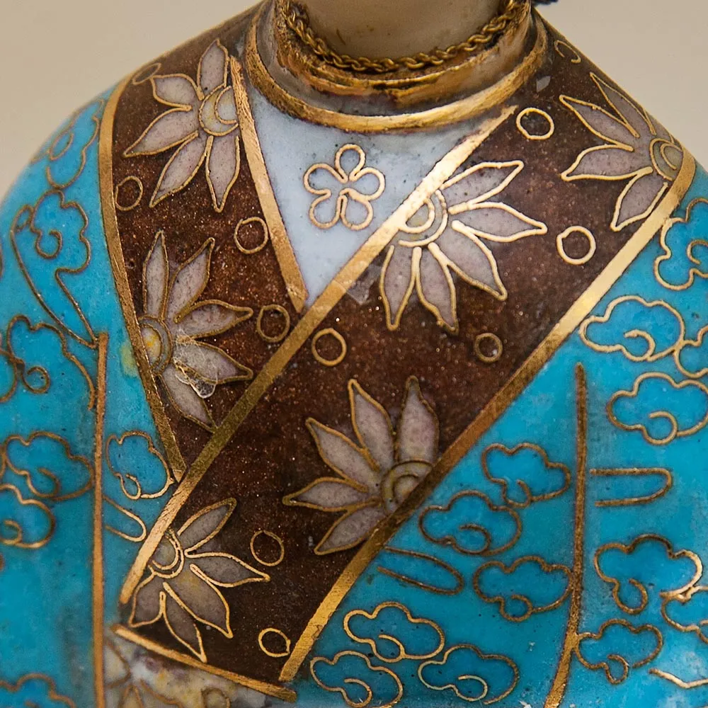 «Девушка в Кимоно» - Статуэтка в технике «Клуазоне» Китай 50 -е годы ХХ века Н - 37 см.