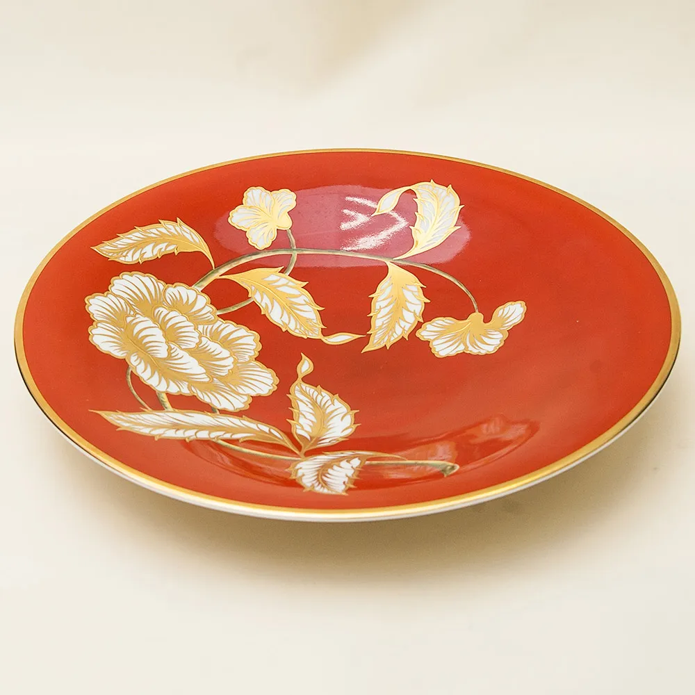 Коллекционная Тарелка - Блюдо из серии «Золото Роз» Фарфор Hertel, Jacob&Co. Германия D-30см.