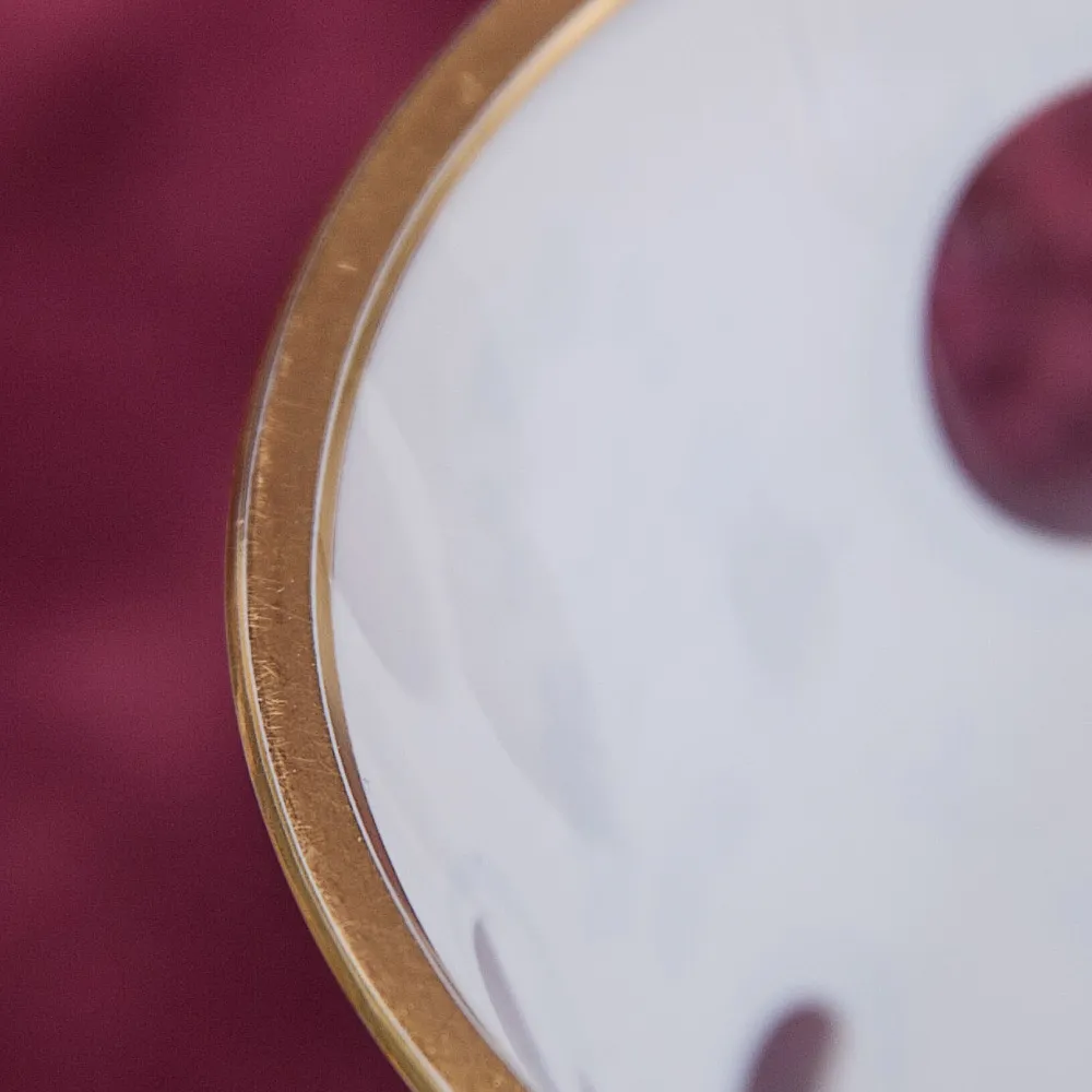 Винтажная Стеклянная Ваза - Кубок «Золотые Розы»  LAUSITZER GLASWERKE Германия - 50-70е гг.