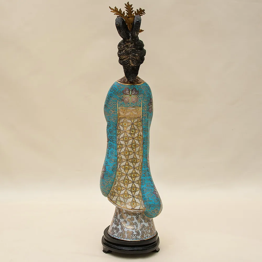 «Девушка в Кимоно» - Статуэтка в технике «Клуазоне» Китай 50 -е годы ХХ века Н - 37 см.