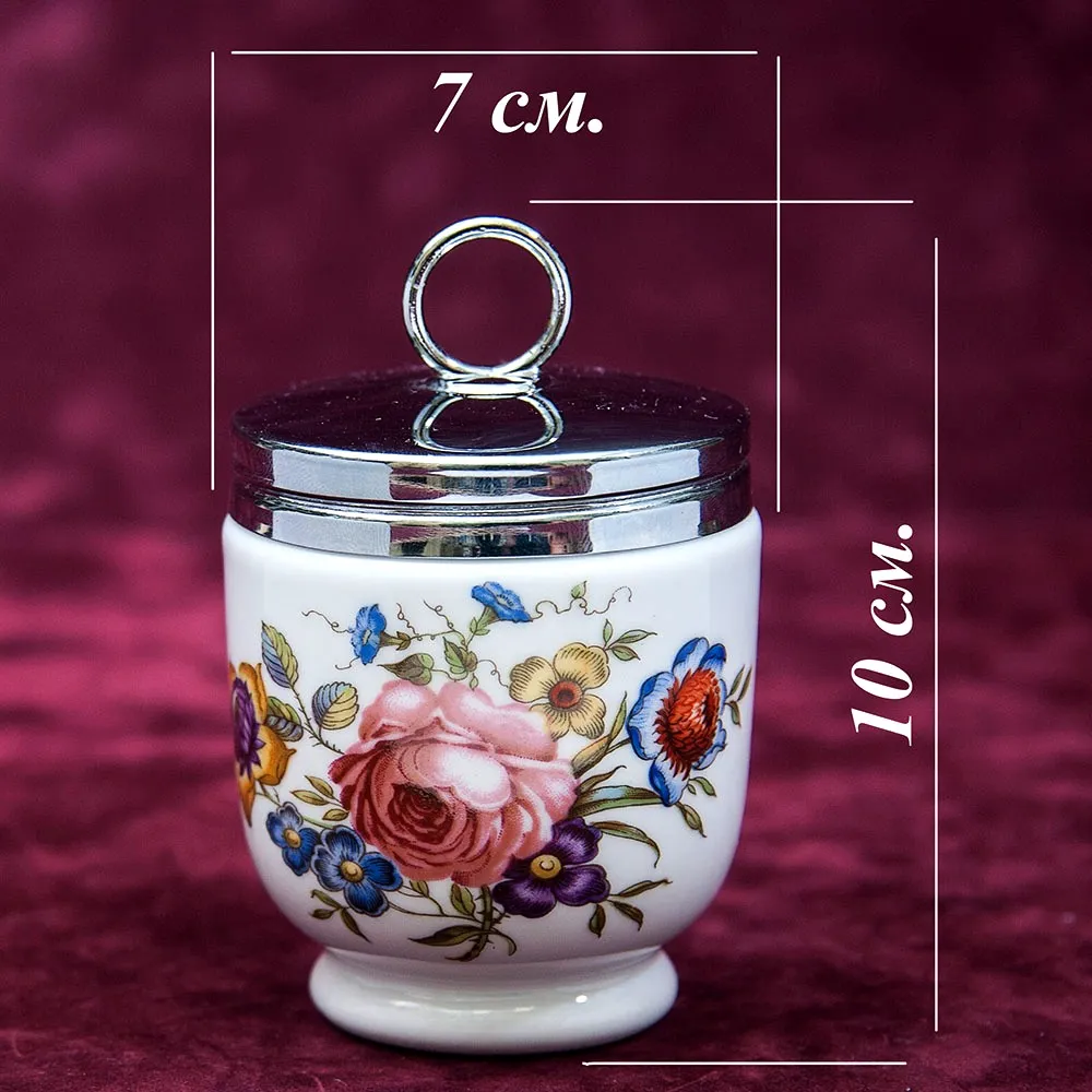 Фарфоровый Кодлер «Английская Роза» на 2 яйца, ROYAL WORCHESTER, Англия.