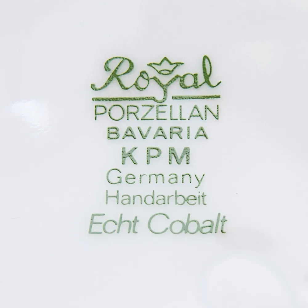 Большая Кобальтовая Коллекционная Ваза «Летнее Золото» KPM, Германия 80 -е гг.