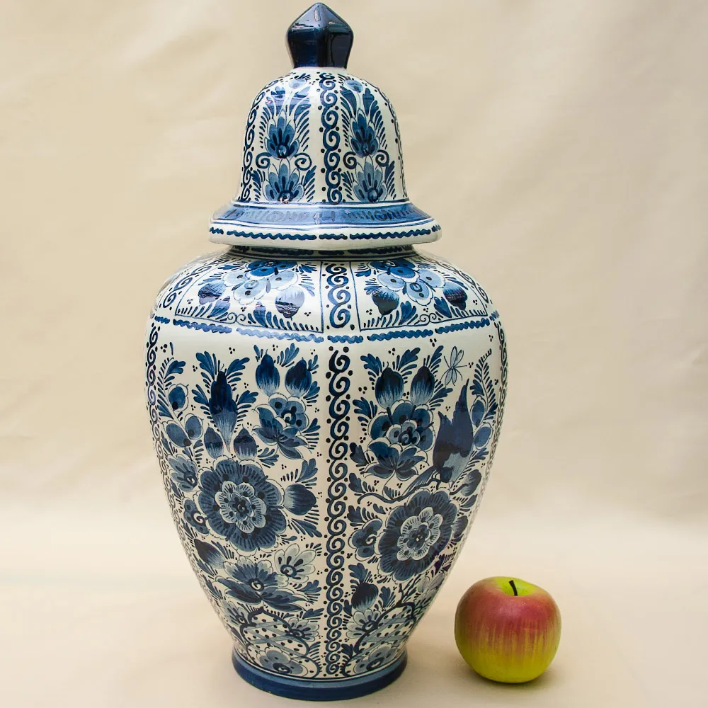 Большой Вазон «Райский Сад» Делфт - DELFTs, Голландия. Н-51 см. Середина ХХ века.