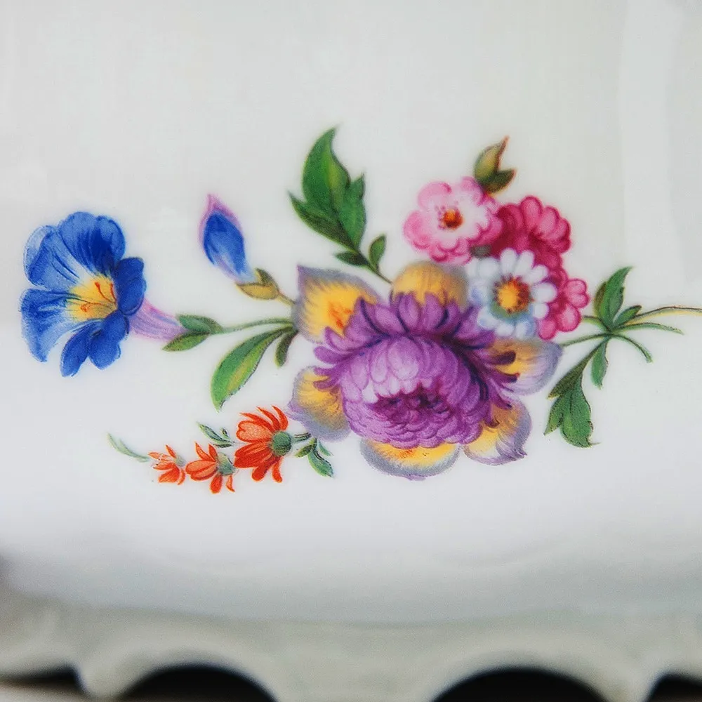 Фарфоровая Сахарница - Конфетница «Летний сад» Furstenberg, Германия середина ХХ века.