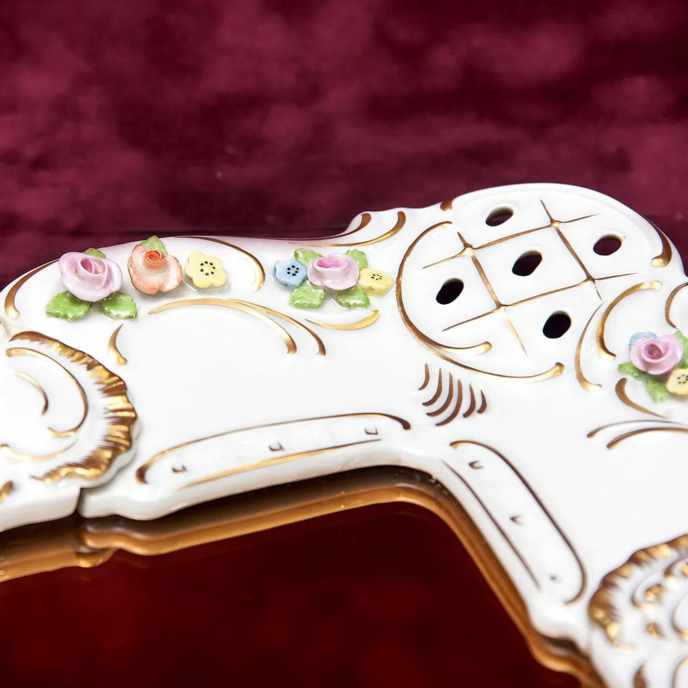 Настенное Фарфоровое Зеркало 37,5 см. х 36 см. LINDNER Kups Bavaria, Германия 60гг.