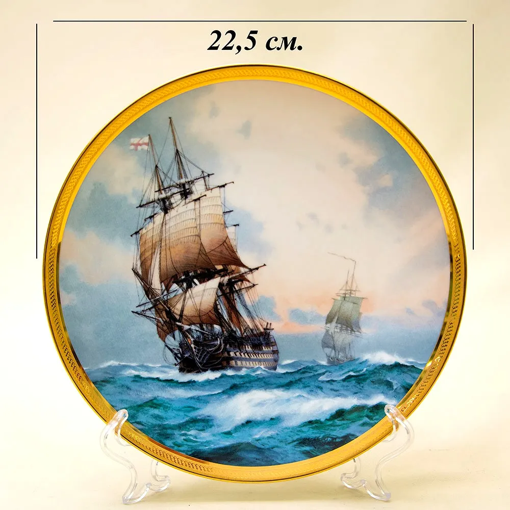 Коллекционная Тарелка «Парусные Корабли -VICTORY» Фарфор США, The FRANKLIN MINT -1987 год.