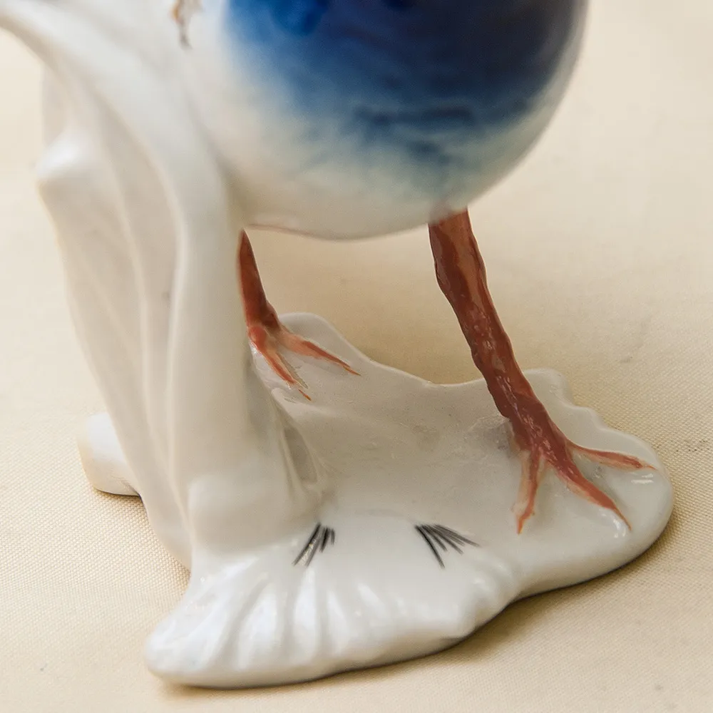 Птица - Фарфоровая статуэтка «Голубой Чибис», Карл Энс / Karl Ens,  Германия, 50-е годы ХХ века.