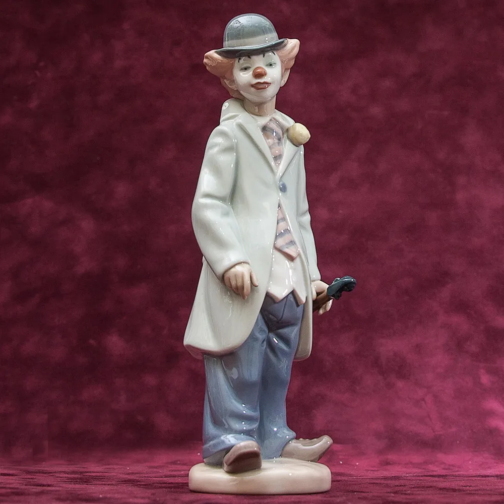 Фарфоровая статуэтка «Клоун со скрипкой» Lladro, Испания - 1987 год.
