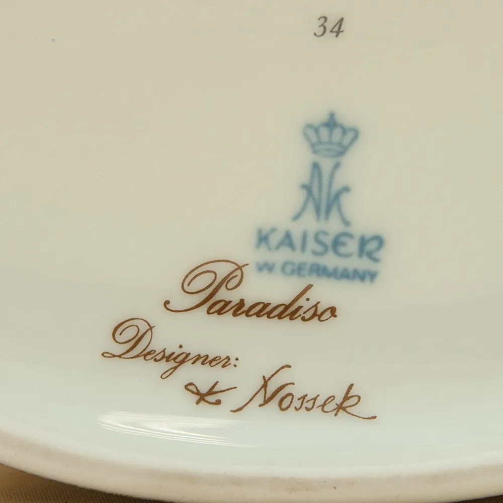 Коллекционная Авторская  Ваза из серии «Журавли» KAISER Германия Н -20 см.