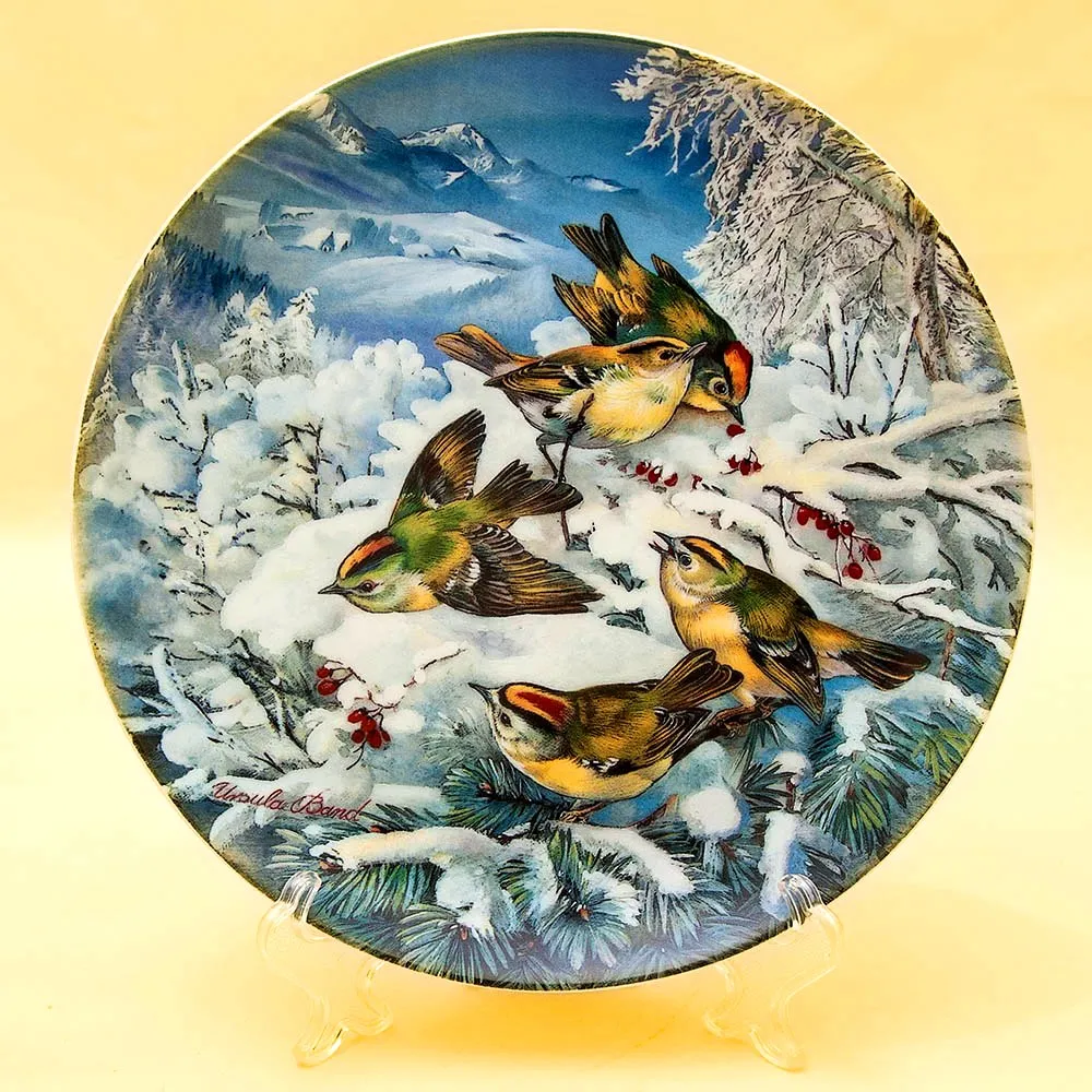 Коллекционная Тарелка «Корольки в лесу» Фарфор, Hutschenreuther, Германия -1992 год.