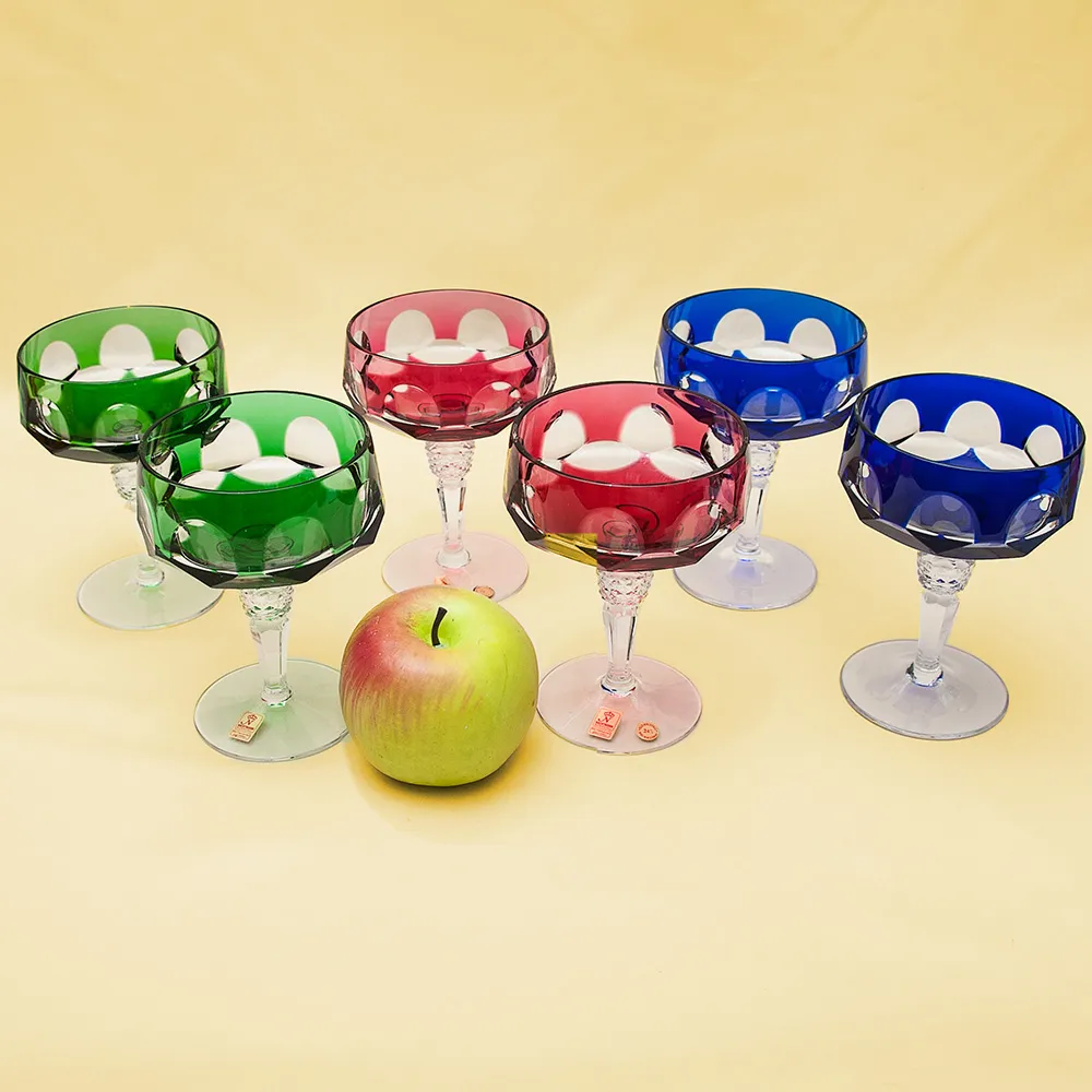 Набор «Креманок» из Цветного Хрусталя «ANTIKA», сигнирование - NACHTMANN Германия, 70 -е годы.