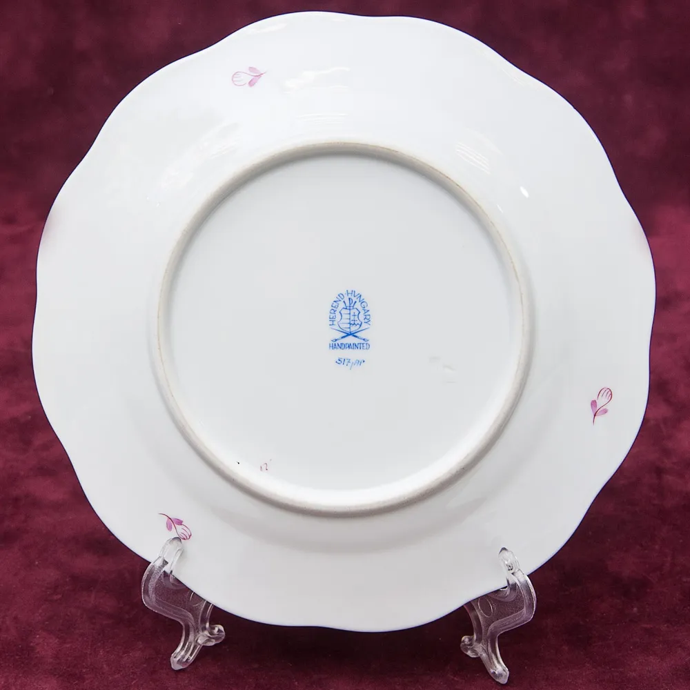 Коллекционная Чайная пара+Тарелка (Тройка) APPONYI PURPUR. Фарфор HEREND, Венгрия.