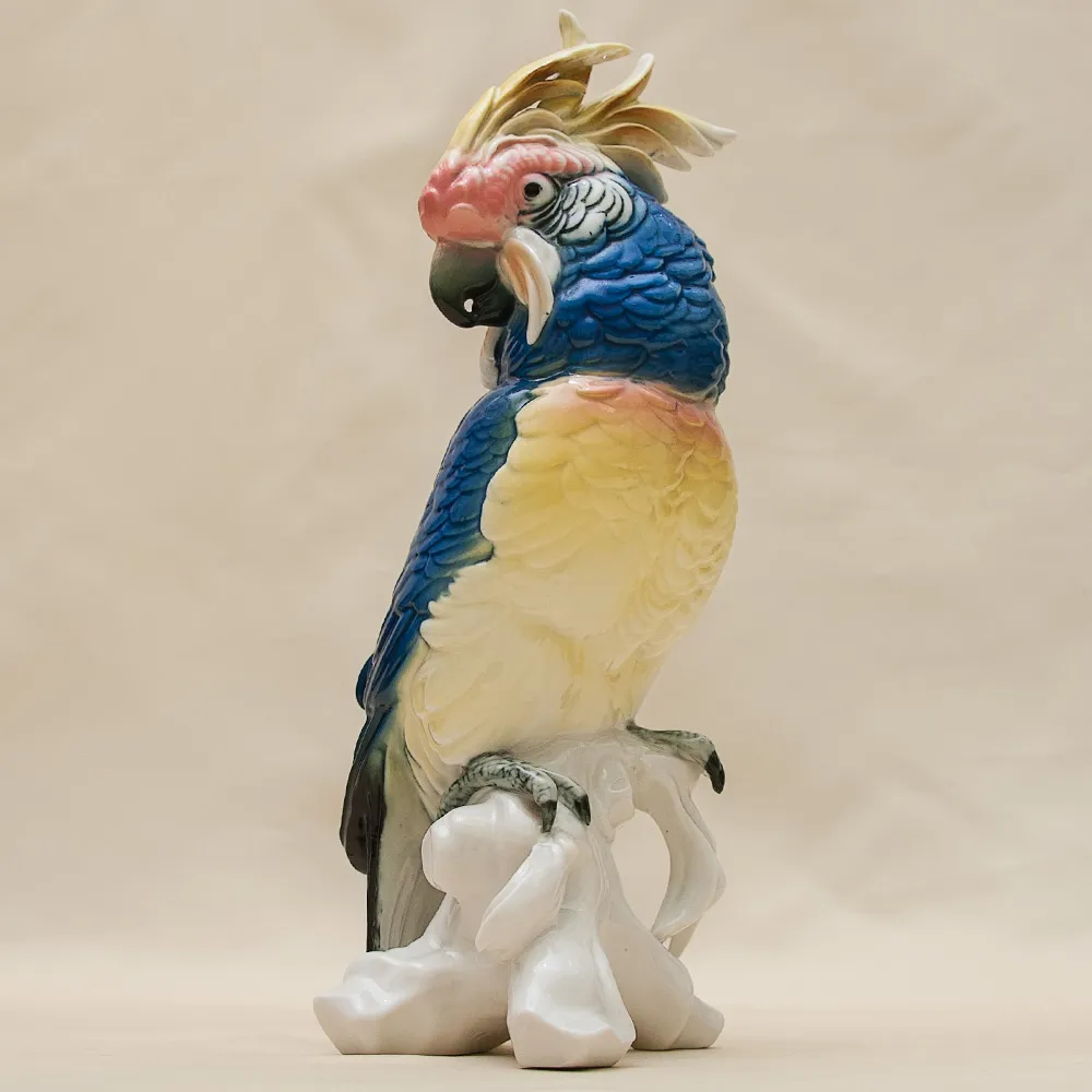 Фарфоровая статуэтка Птица - «Попугай - Какаду» Н -28 см., Карл Энс / Karl Ens,  Германия, 50-е гг.