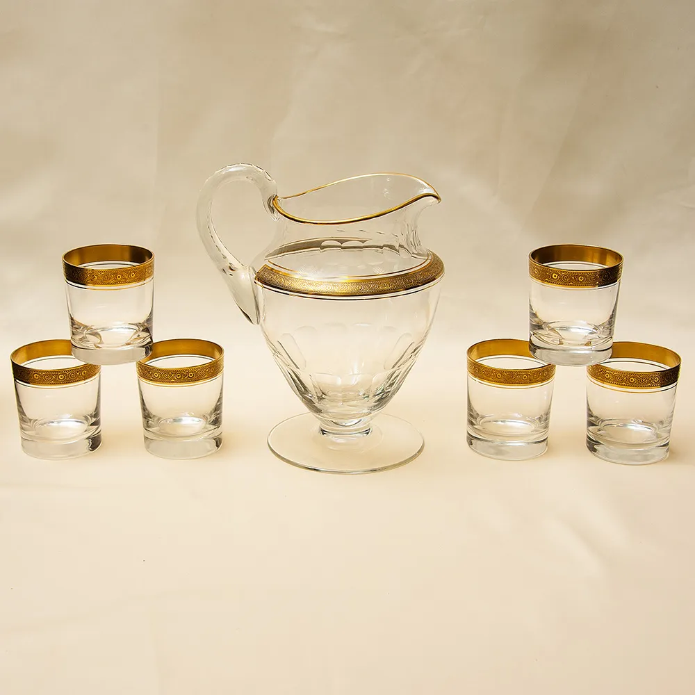 Набор для напитков из 6-и хрустальных стаканов и кувшина «Concorde», Theresienthal Германия, 50 гг.