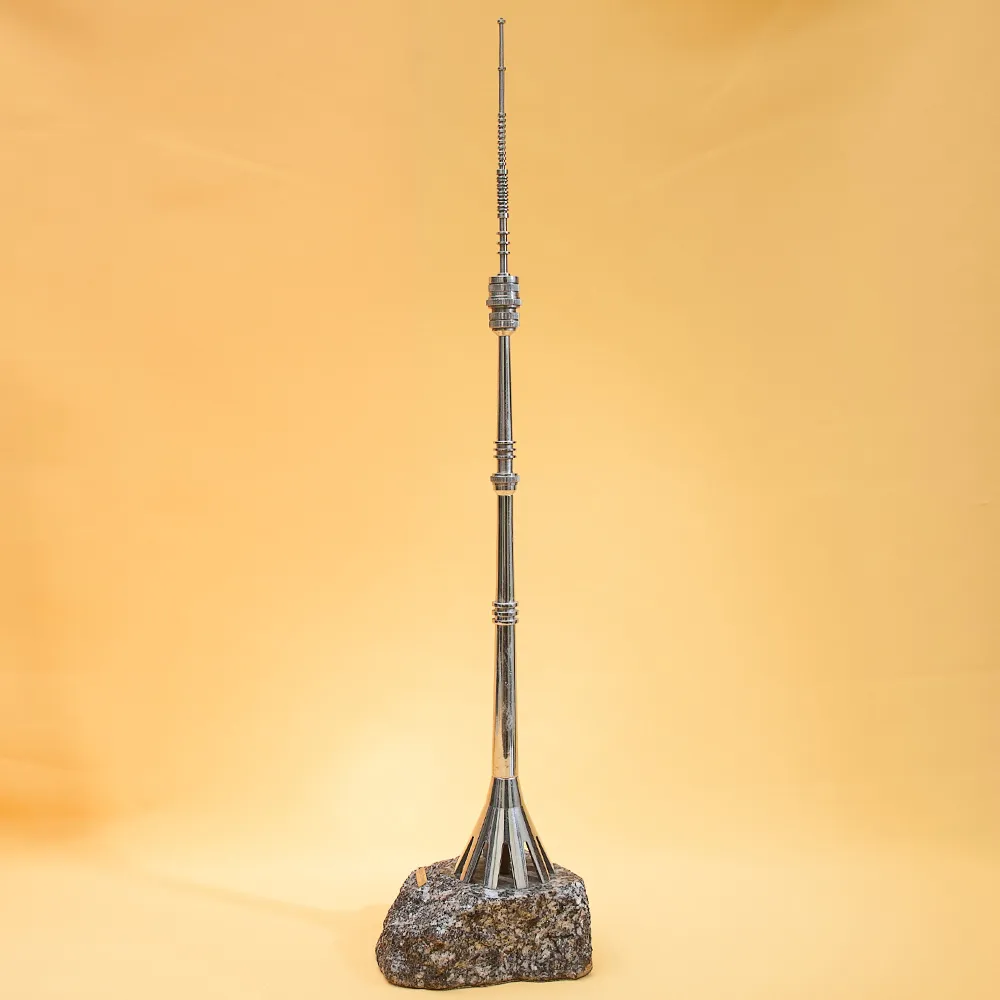 Винтажный Сувенир «Останкинская телебашня» Металл, Гранит - СССР - 1977 год.