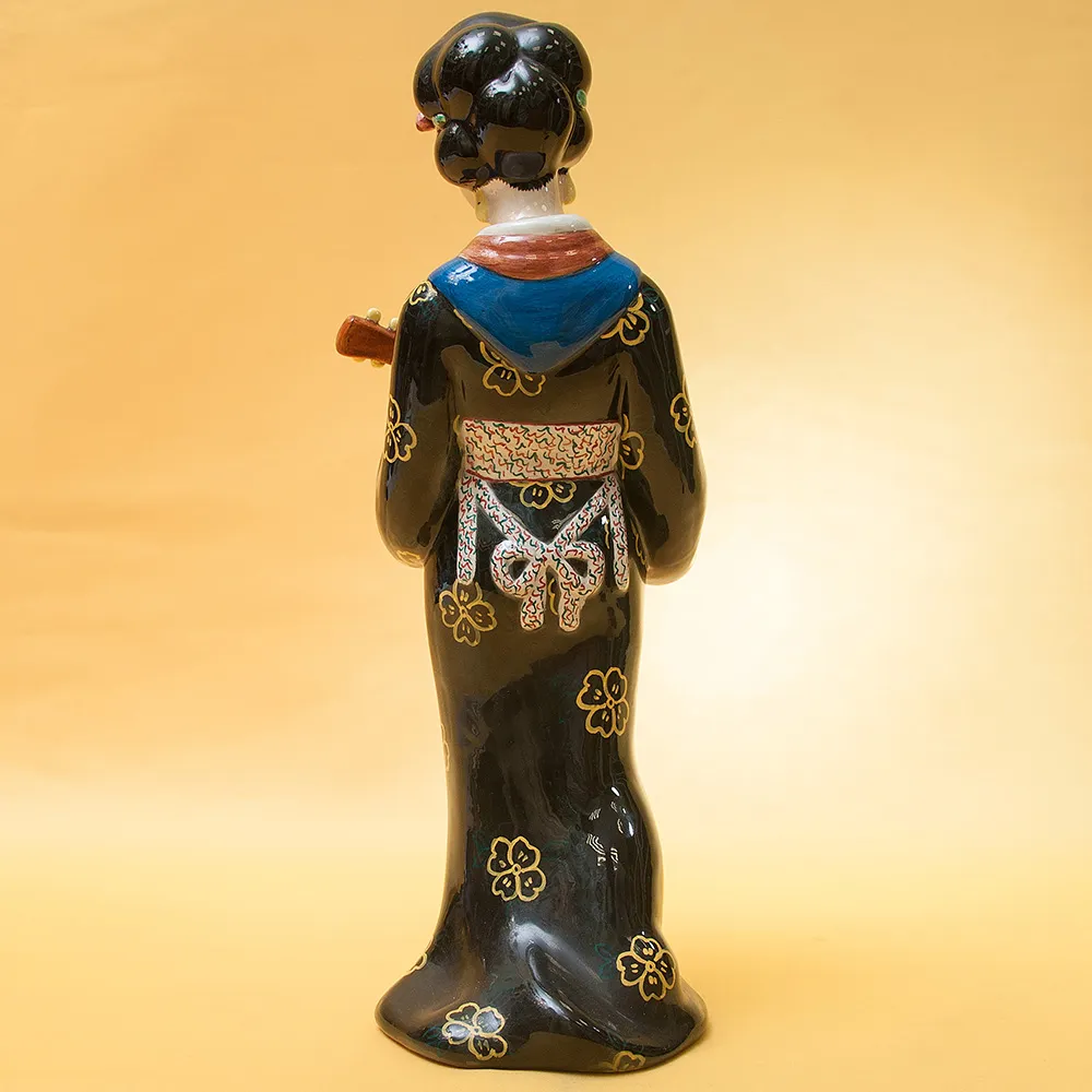 Большая Интерьерная Фаянсовая Статуэтка «Девушка с лютней», CIA MANNA Италия 50-е годы.