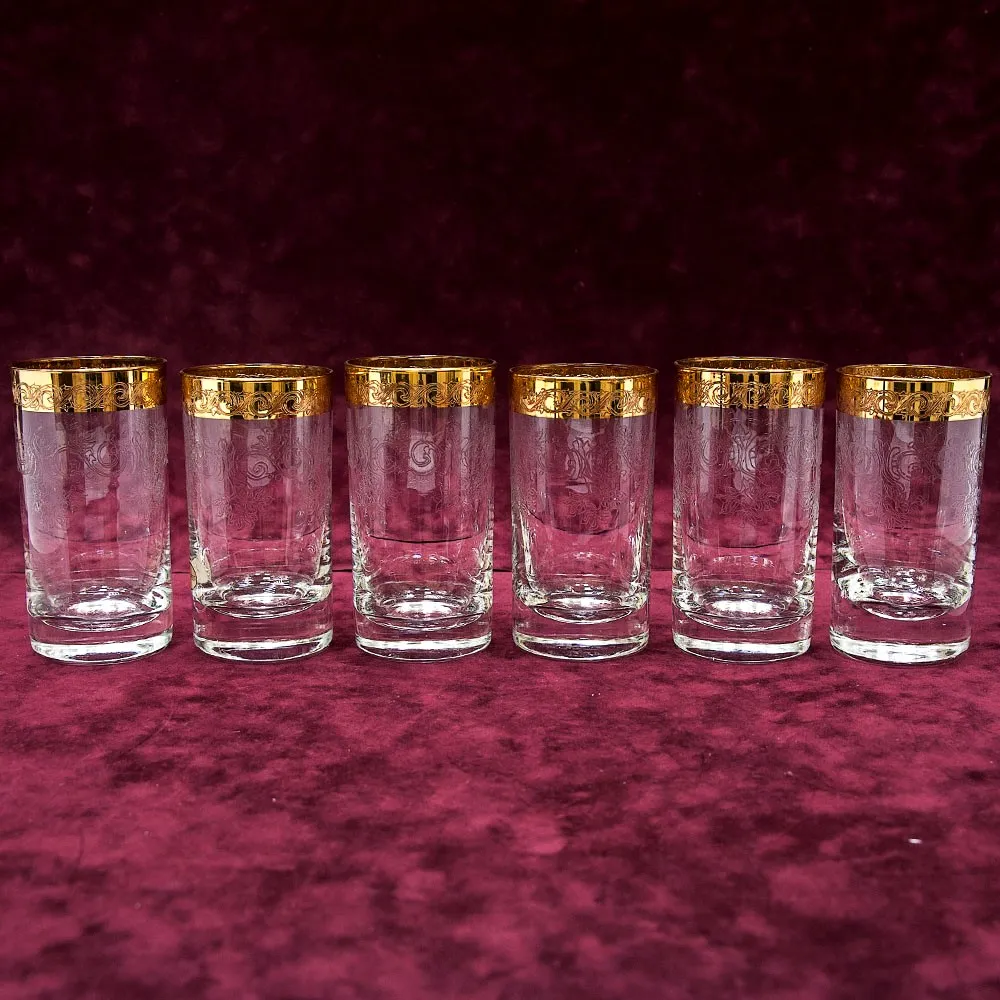 Набор из 6-ти Хрустальных Стаканов, Murano Италия, середина ХХ века.