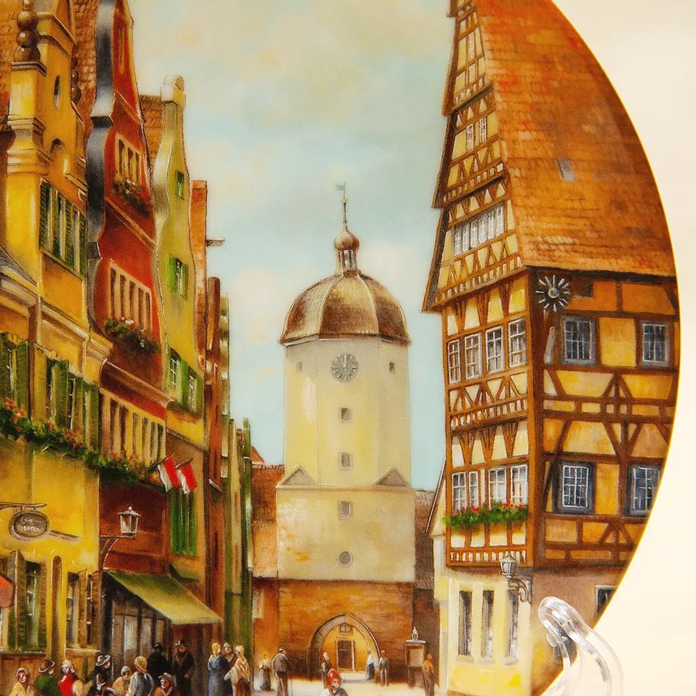 Коллекционная Тарелка «Королевские ворота в Эттингене» Фарфор VOHENSTRAUSS, Германия -1989 год.