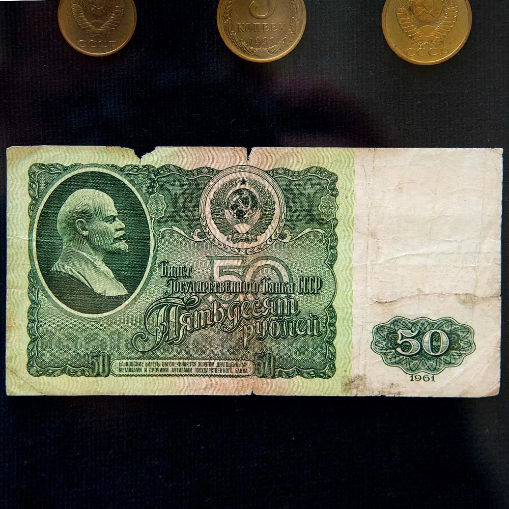 Настенное Коллекционное Панно - Картина «Советские монеты и Банкноты», СССР.