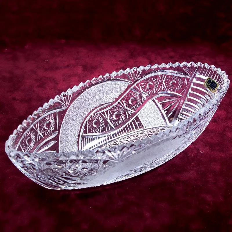 Конфетница - Ваза «Лодочка» Хрусталь, LAUSITZER GLASWERKE, Германия 60-е гг.