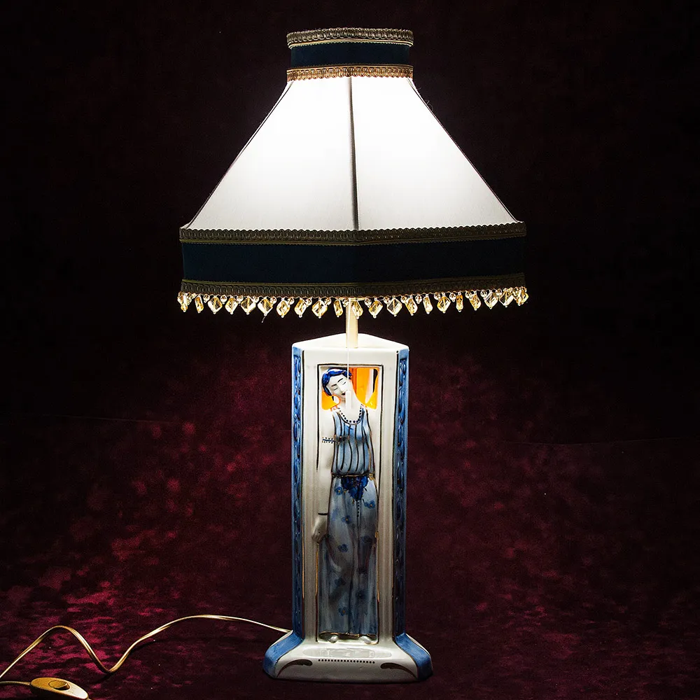 Настольная Электрическая Лампа - Светильник «Три Грации» АРТ-Деко Бельгия - 60гг.