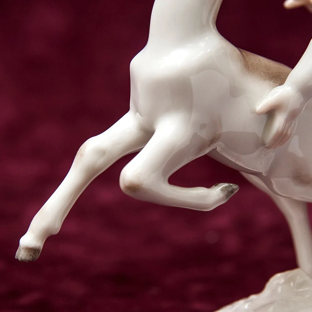 Редкая Фарфоровая Статуэтка «Путти с Олененком», Hutschenreuther,  Германия -1948 год.