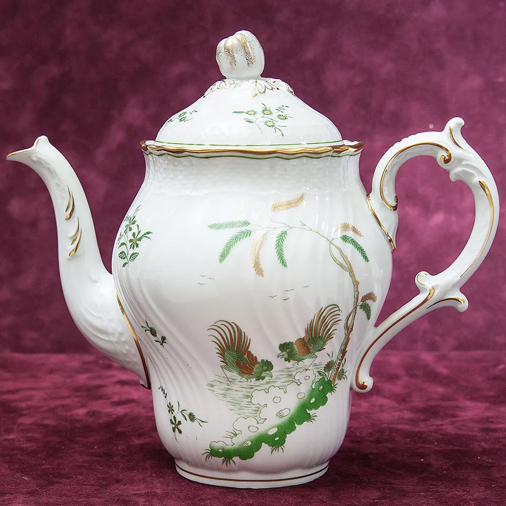 Коллекционный Фарфоровый Заварочный Чайник «ПЕТУХИ», RICHARD GINORI Италия, вторая половина ХХ века.