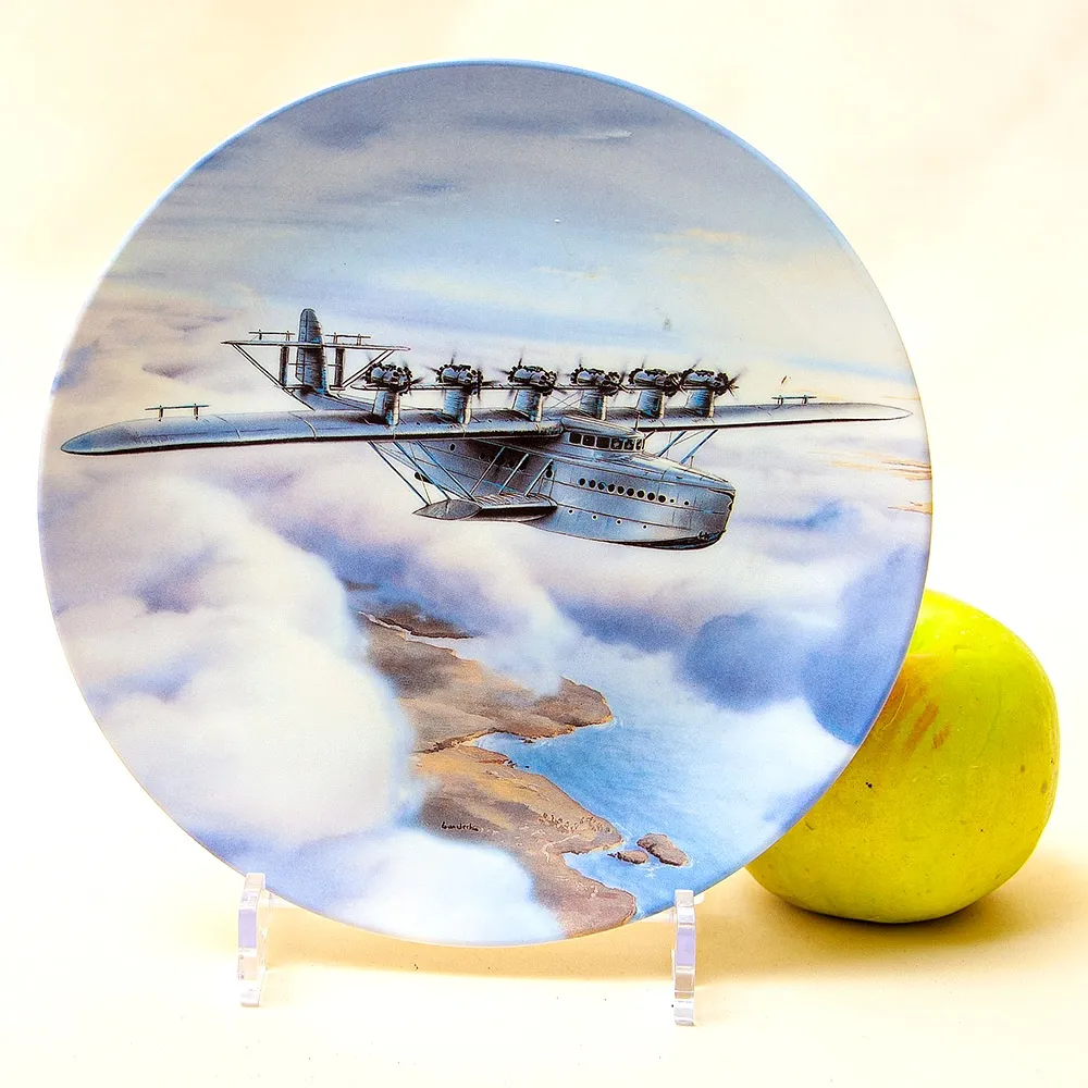 Коллекционная Тарелка «Самолёт - Дорнье Do X над побережем» Фарфор, Германия -1994 год.