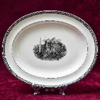 Большое Антикварное Фарфоровое Блюдо - Тарелка «Сервиз Старого аббатства», Villeroy&Boch Германия,  1890 - 1920 годы.