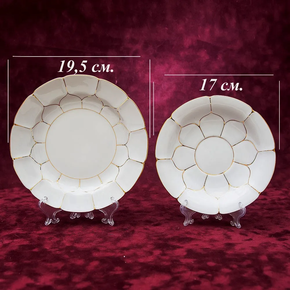 Чайная пара+Тарелка (Тройка) «Белое Золото» Фарфор MEISSEN / МЕЙСЕН Германия -70гг.