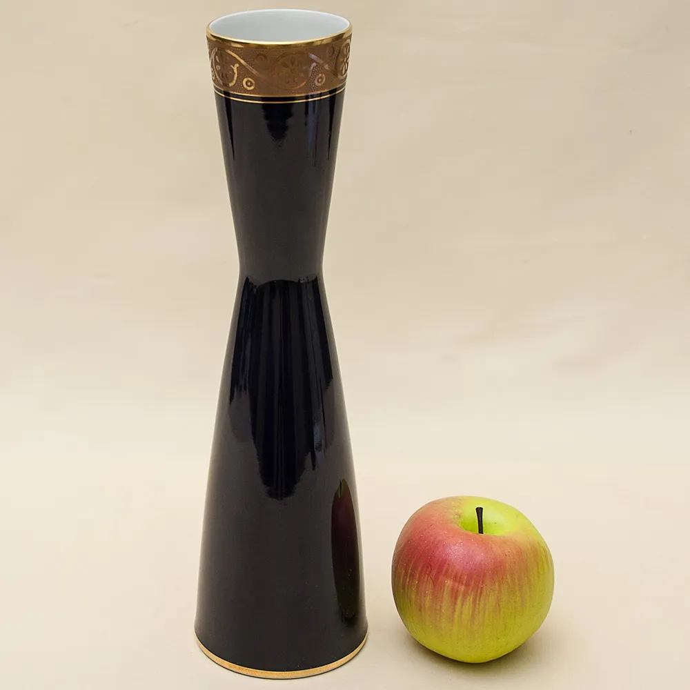 Винтажная Фарфоровая Ваза, Кобальт - Золото, Waldershof Германия, 70 -е годы ХХ века.