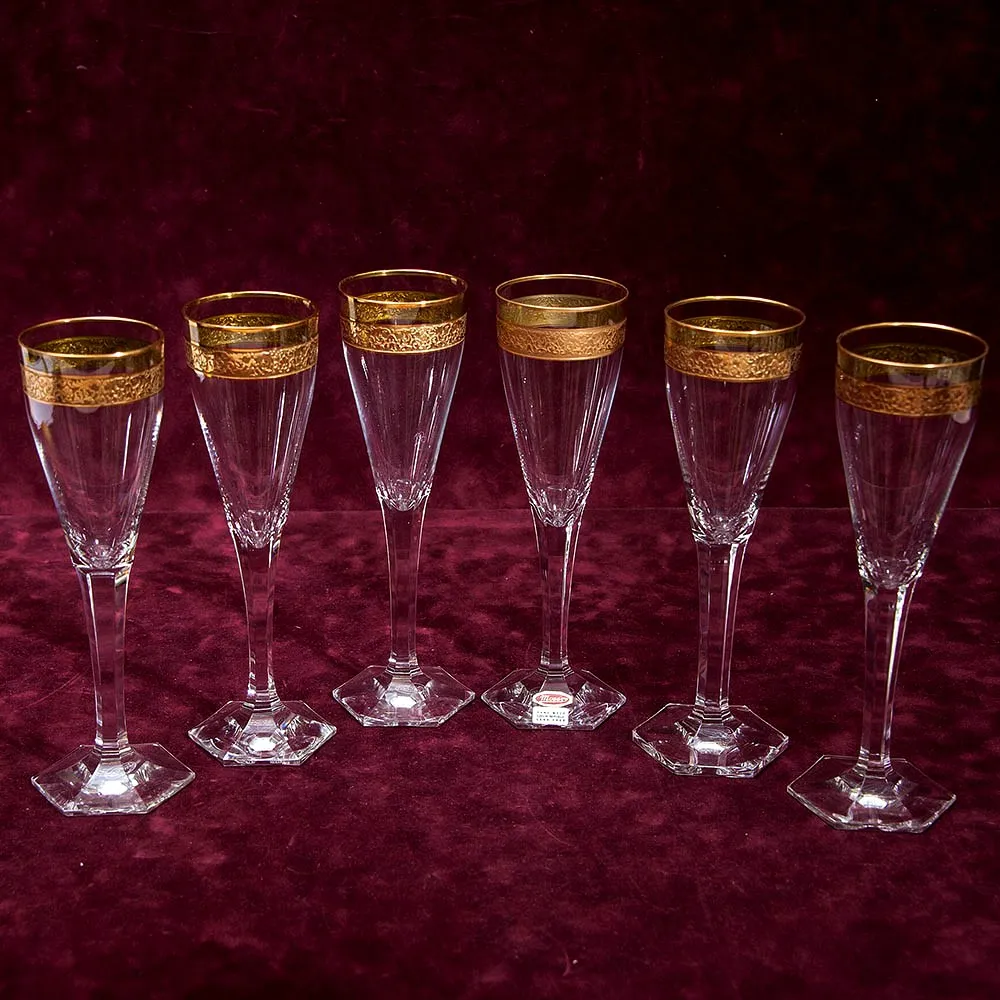 Набор 6-ть Хрустальных Бокалов для Шампанского, серия «Copenhagen», MOSER - МОЗЕР Чехия.